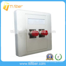 Two Port ST Fiber Optic Faceplate/ Wall Plate